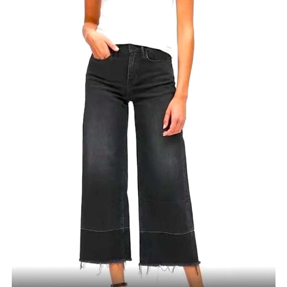 Banana Republic Raw Hem High Rise Wide Legs Jeans